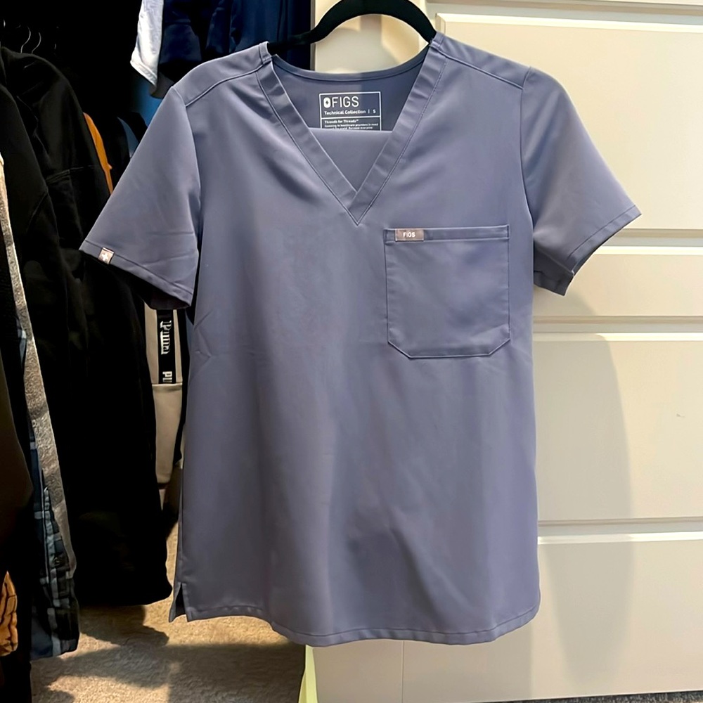 FIGS Space Navy Scrub Top and High Waisted Jogger